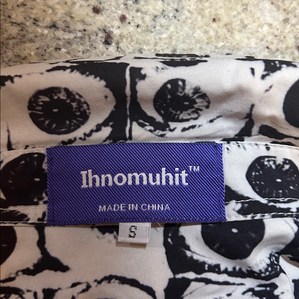 Black and White Patterned Men's Shirt - Picture 5 of 5